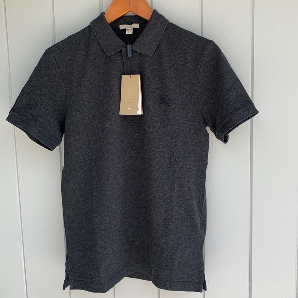 Brand new Burberry Brit Men's Dark Charcoal Cotton Polo Shirt
